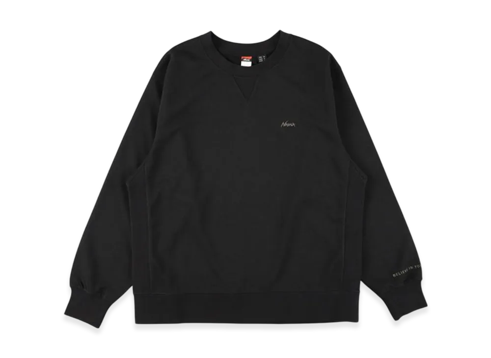 NANGA Dry Mix Terry Crew Sweat Fleece "Black"