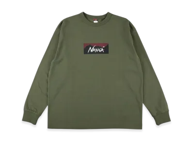 NANGA Eco Hybrid Box Logo Long Sleeve Tee "Green"