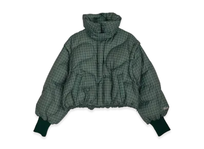 NANGA x Ameri 2Way Wave Check Down Coat "Green"