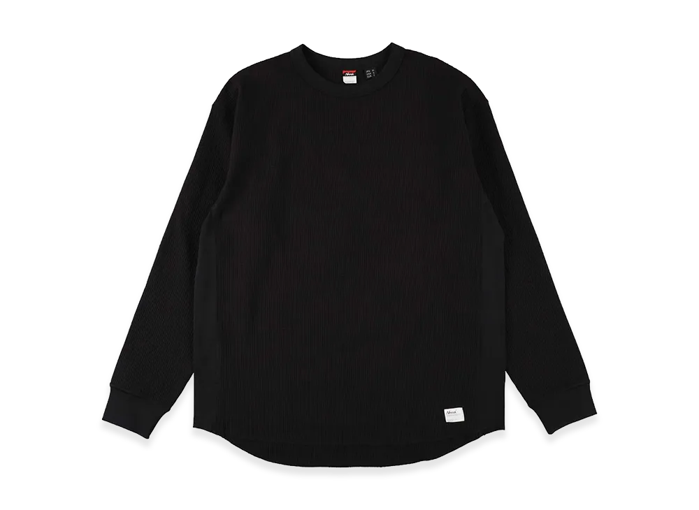 NANGA Airflex Waffle Long Sleeve Tee "Black"