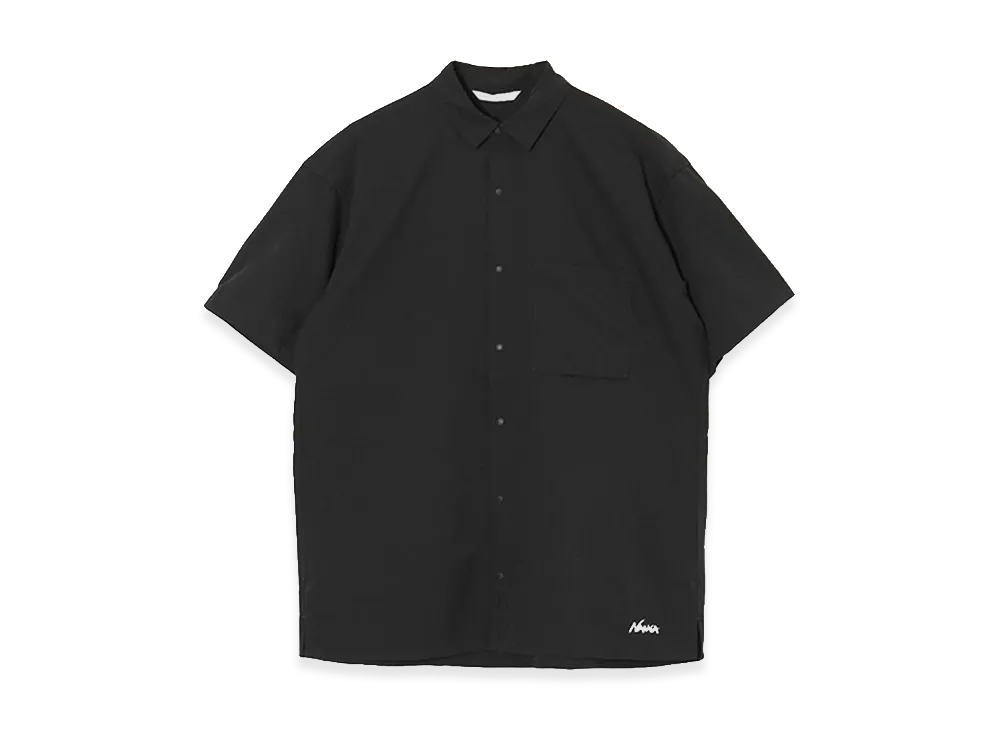 NANGA Dot Air Comfy Short Sleeve Shirt "Black"