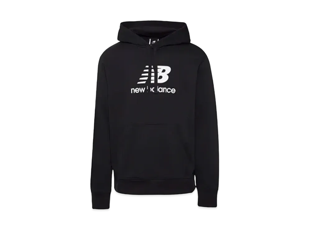 New Balance Essentials Stacked Logo Sweat Pullover Hoodie "Black"