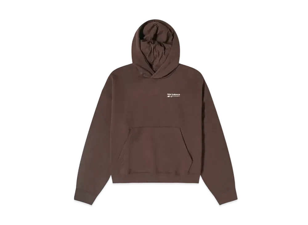 New Balance Essentials Linear Heritage Oversized Sweat Hoodie "Brown"