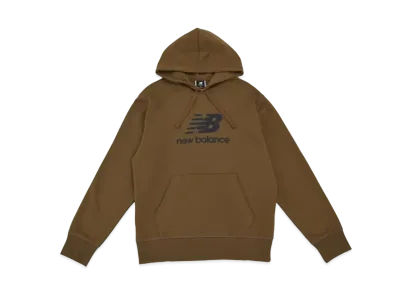 New Balance Essentials Stacked Logo Sweat Pullover Hoodie "Brown"