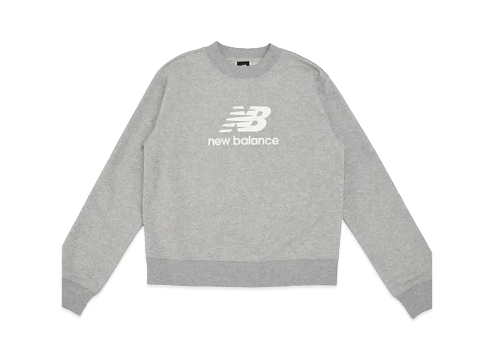 New Balance Essentials Stacked Logo Sweat Crew "Light Gray"