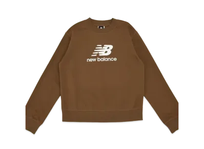 New Balance Essentials Stacked Logo Sweat Crew "Brown"