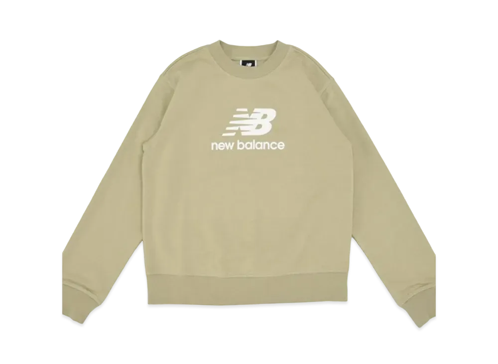 New Balance Essentials Stacked Logo Sweat Crew "Khaki"