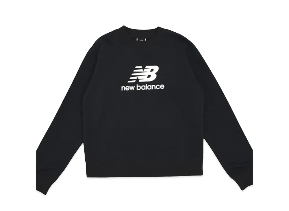 New Balance Essentials Stacked Logo Sweat Crew "Black"