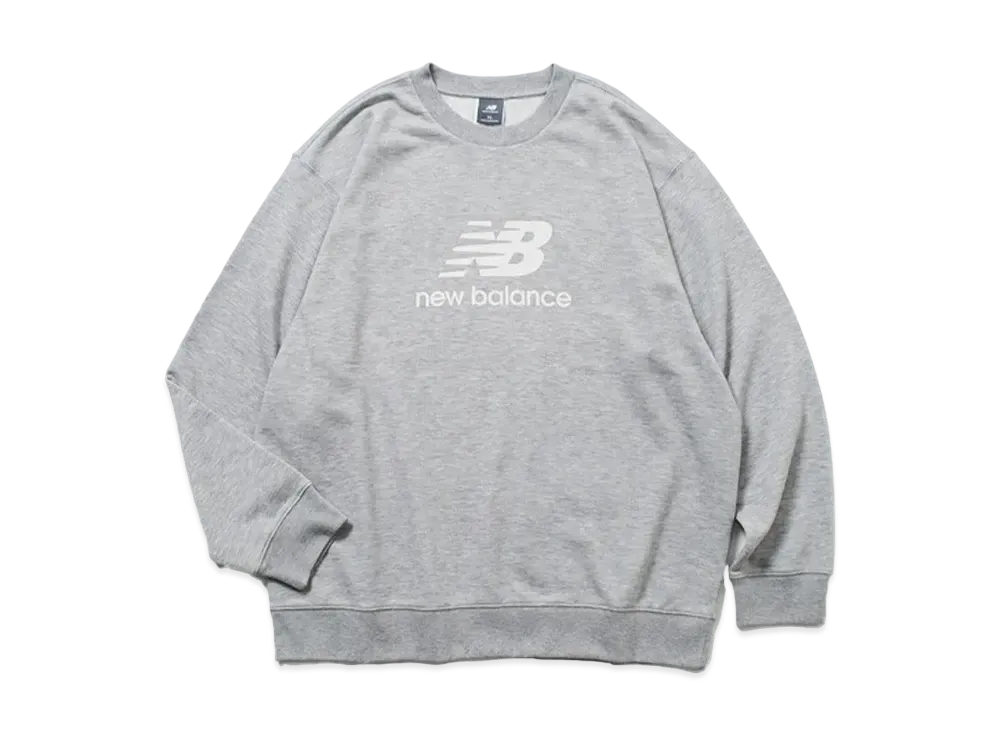 New Balance Essentials Stacked Logo Sweat Crew "Gray"