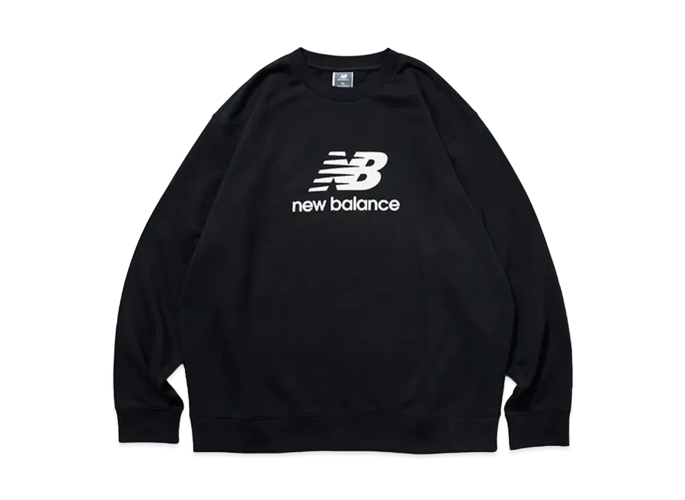 New Balance Essentials Stacked Logo Sweat Crew "Black"