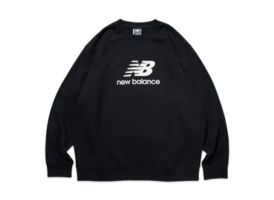 New Balance Essentials Stacked Logo Sweat Crew "Black"