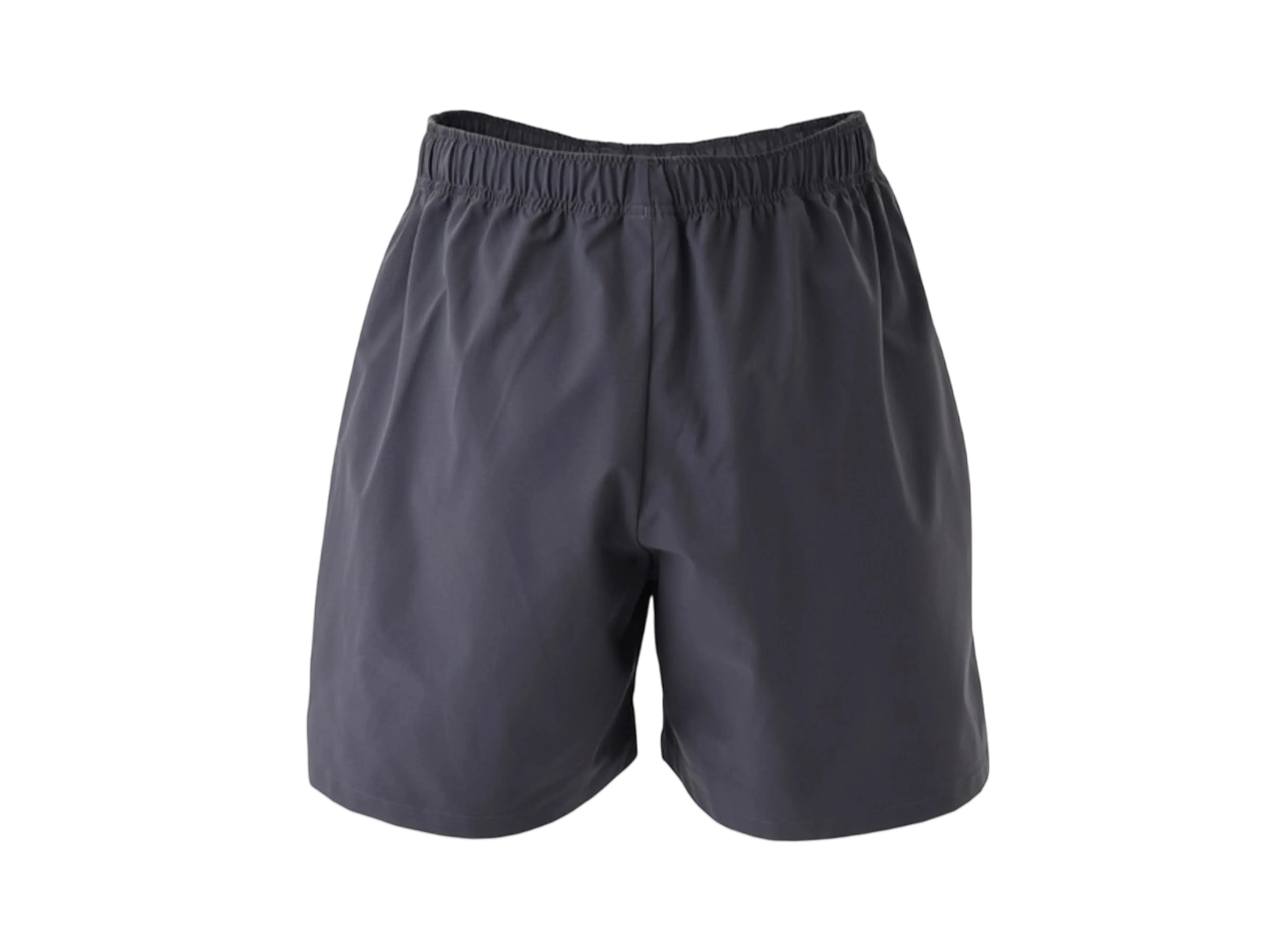 New Balance Black Out Collection Stretch Woven Shorts Only The Right Pocket Has A Zipper "Charcoal Gray"