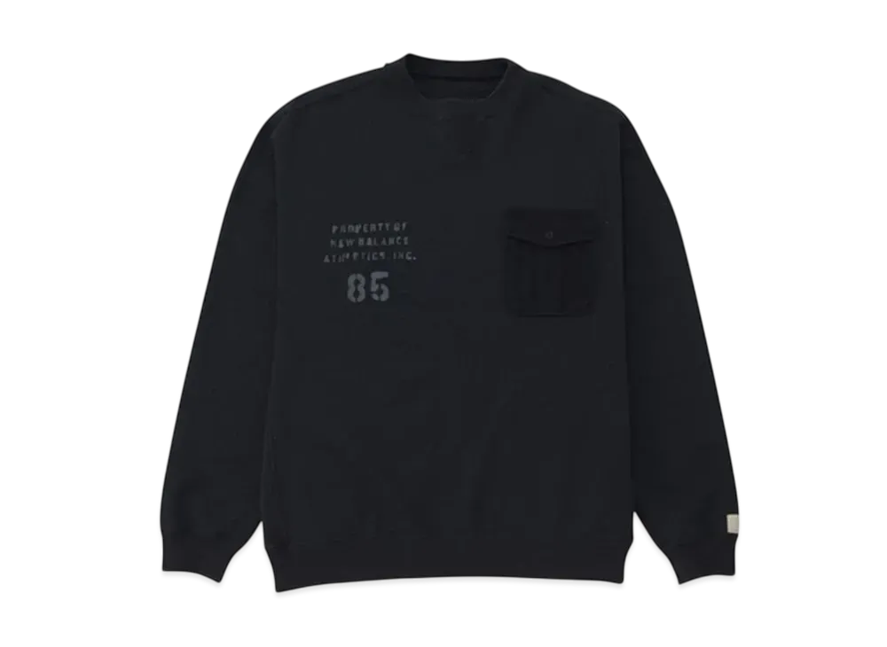 New Balance 1000 Stencil Sweat Crew Oversize Fit "Black"