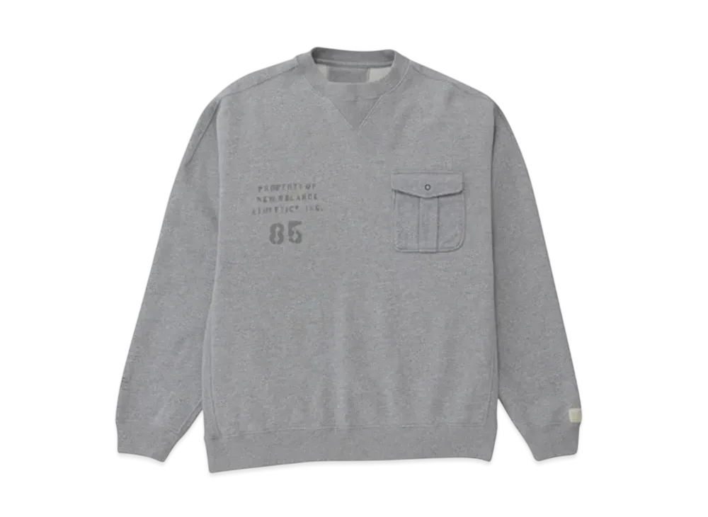 New Balance 1000 Stencil Sweat Crew Oversize Fit "Athletic Gray"