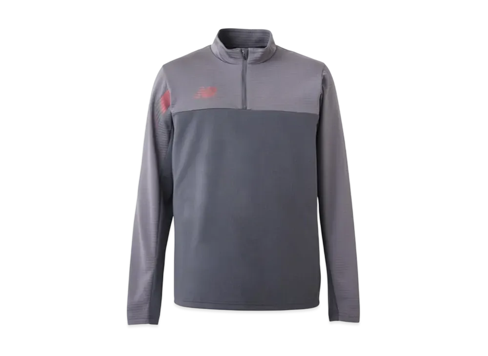 New Balance Black Out Collection Jersey Half Zip Top Slightly Brushed Back "Charcoal Gray"