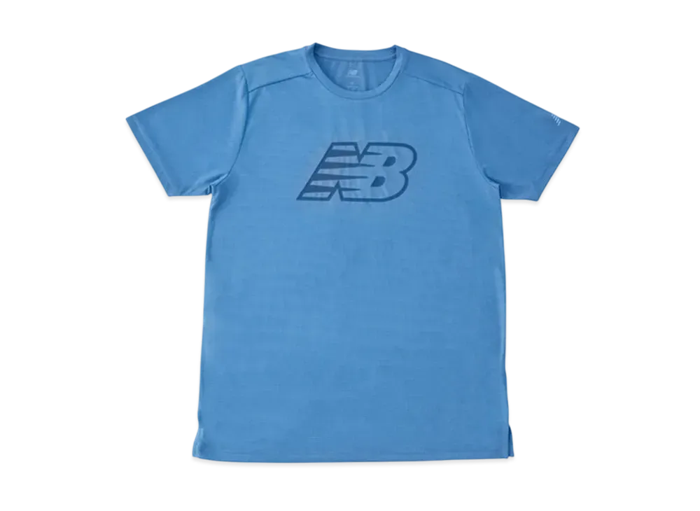 New Balance Sport Essentials Run Graphic Short Sleeve T-Shirt "Blue Agate"