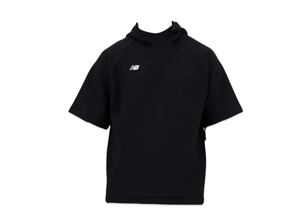 New Balance Bp Fleece Hoodie Short Sleeve Top "Black"
