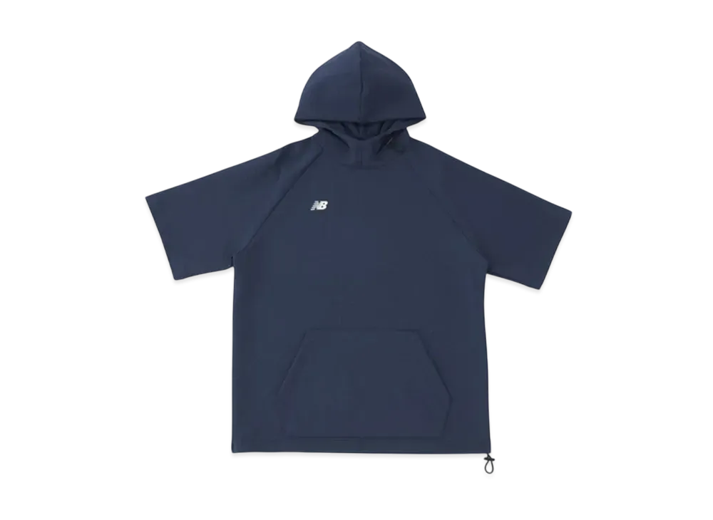 New Balance Bp Fleece Hoodie Short Sleeve Top "Nb Navy"
