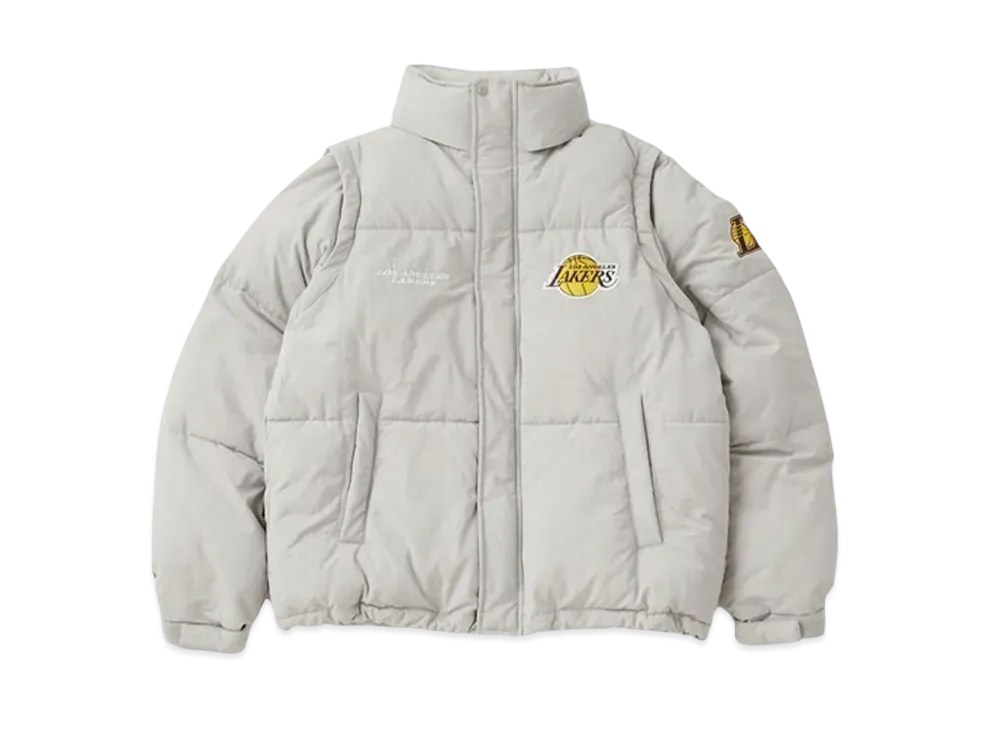 NBA Team Multi Way Oversized Nylon Padding Jacket Lakers "Light Grey"