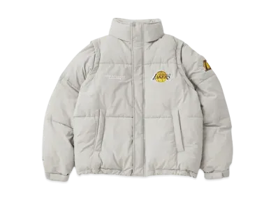 NBA Team Multi Way Oversized Nylon Padding Jacket Lakers "Light Grey"