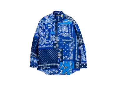 NEIGHBORHOOD BANDANA / C-SHIRT . LS "Navy"