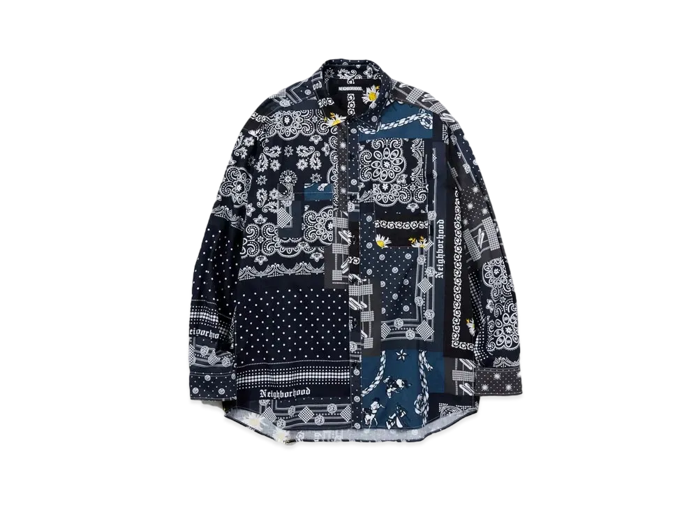 NEIGHBORHOOD BANDANA / C-SHIRT . LS "Black"