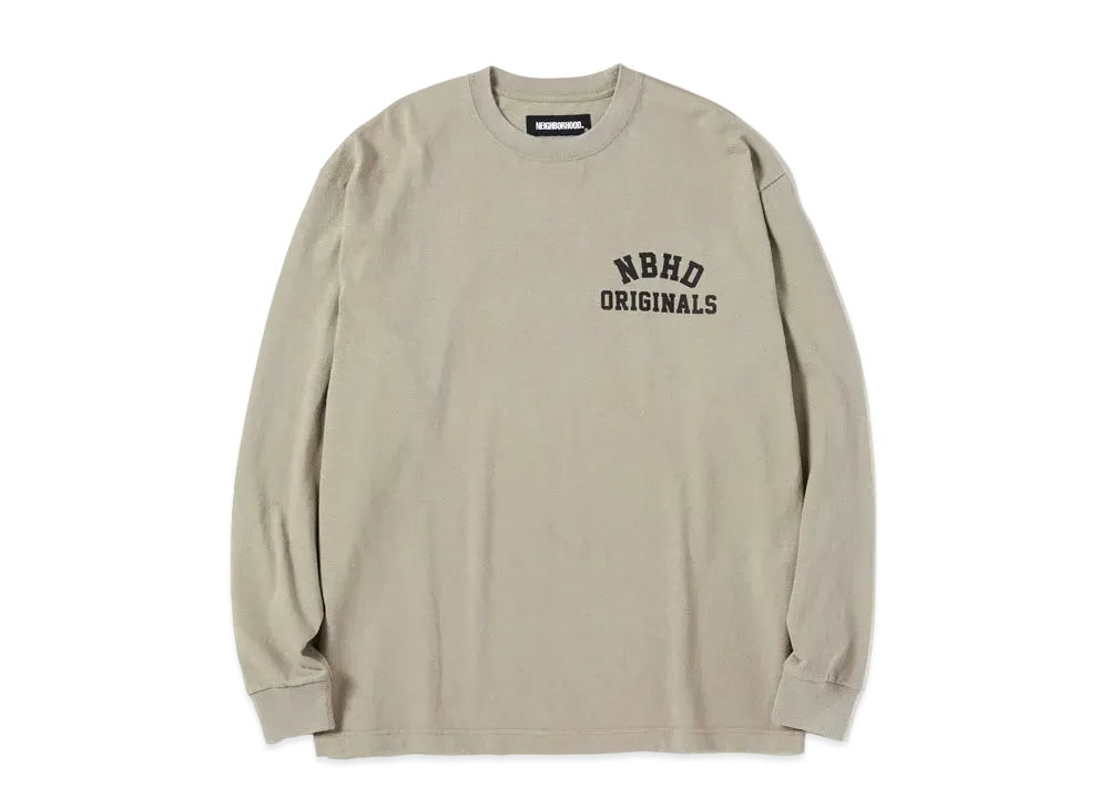 NEIGHBORHOOD SULFUR DYE / C-CREW . LS "Greige"