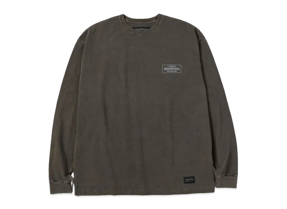 NEIGHBORHOOD Pigment Dyed Crewneck LS "Olive Drab"