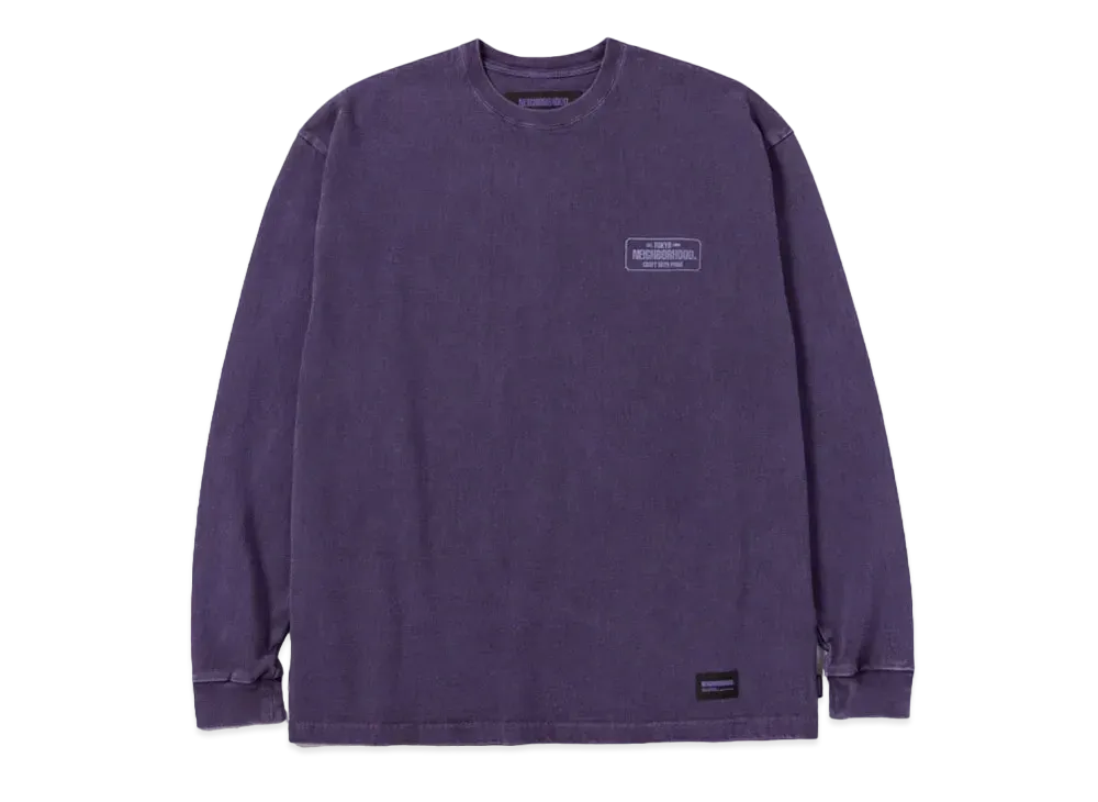 NEIGHBORHOOD Pigment Dyed Crewneck LS "Purple"