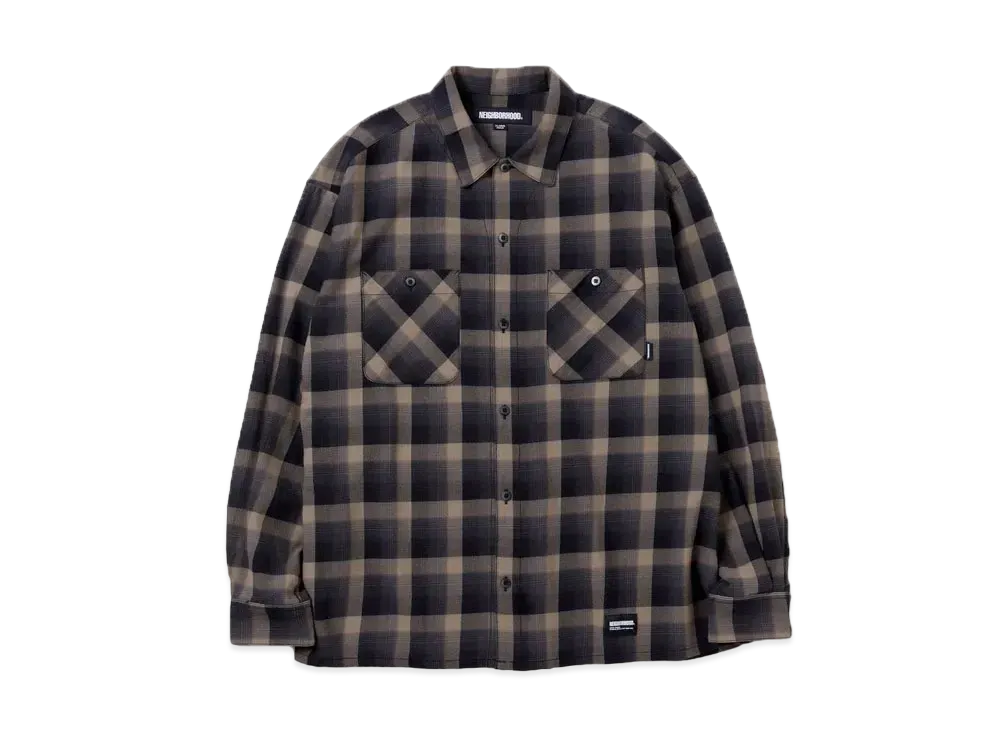 NEIGHBORHOOD Half Hombre Check Shirt LS "Beige"
