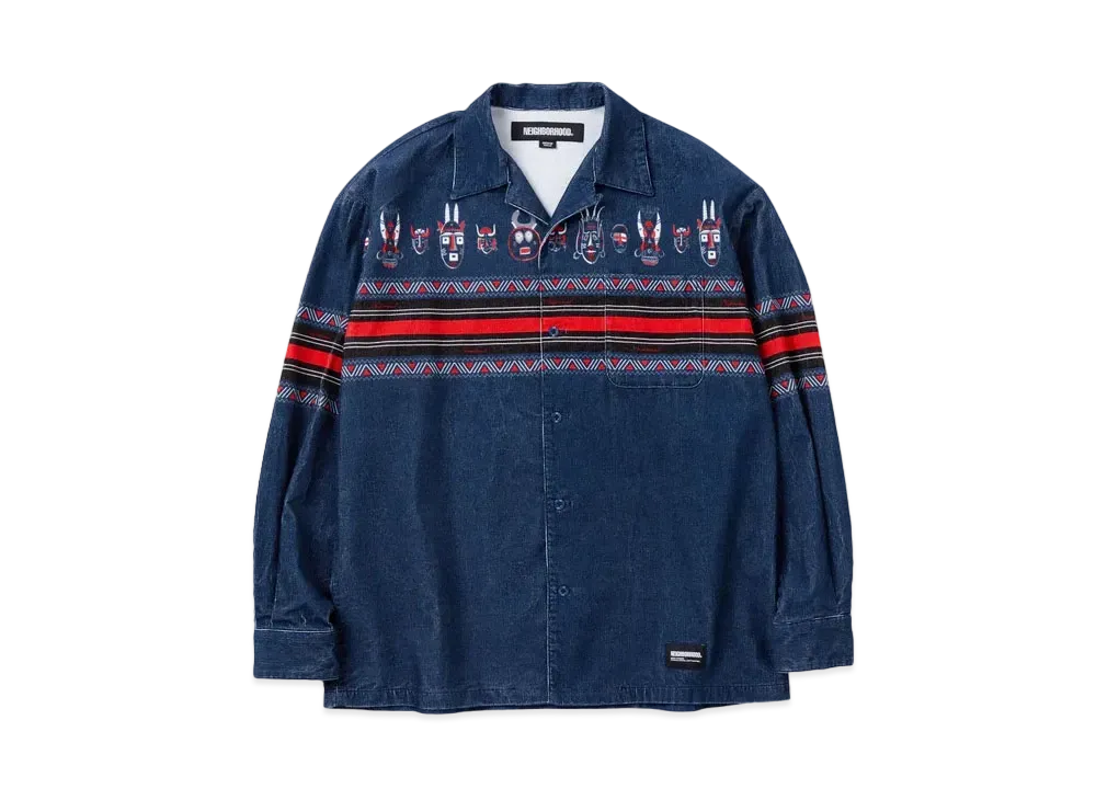 NEIGHBORHOOD Mask Print Shirt LS "Navy"