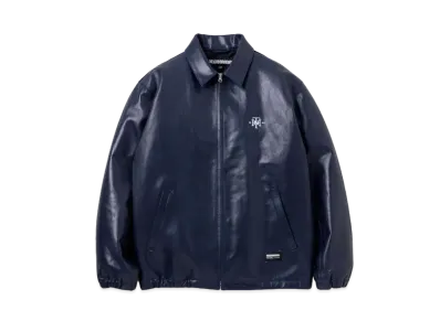 NEIGHBORHOOD Leather Zip Work Jacket "Navy"