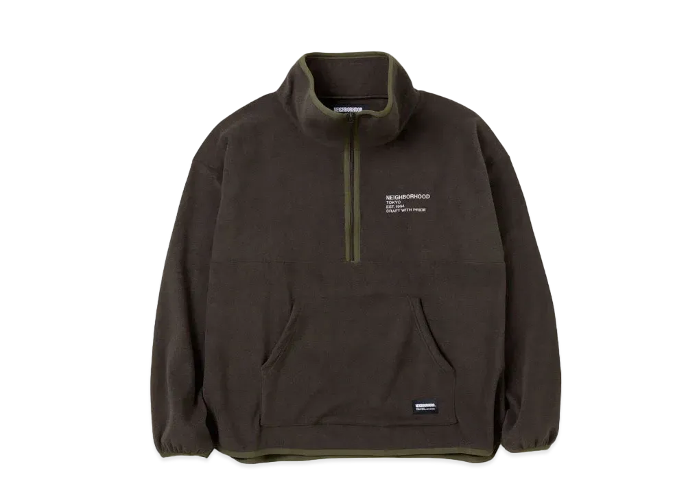 NEIGHBORHOOD Fleece Half Zip Shirt LS "Olive Drab"
