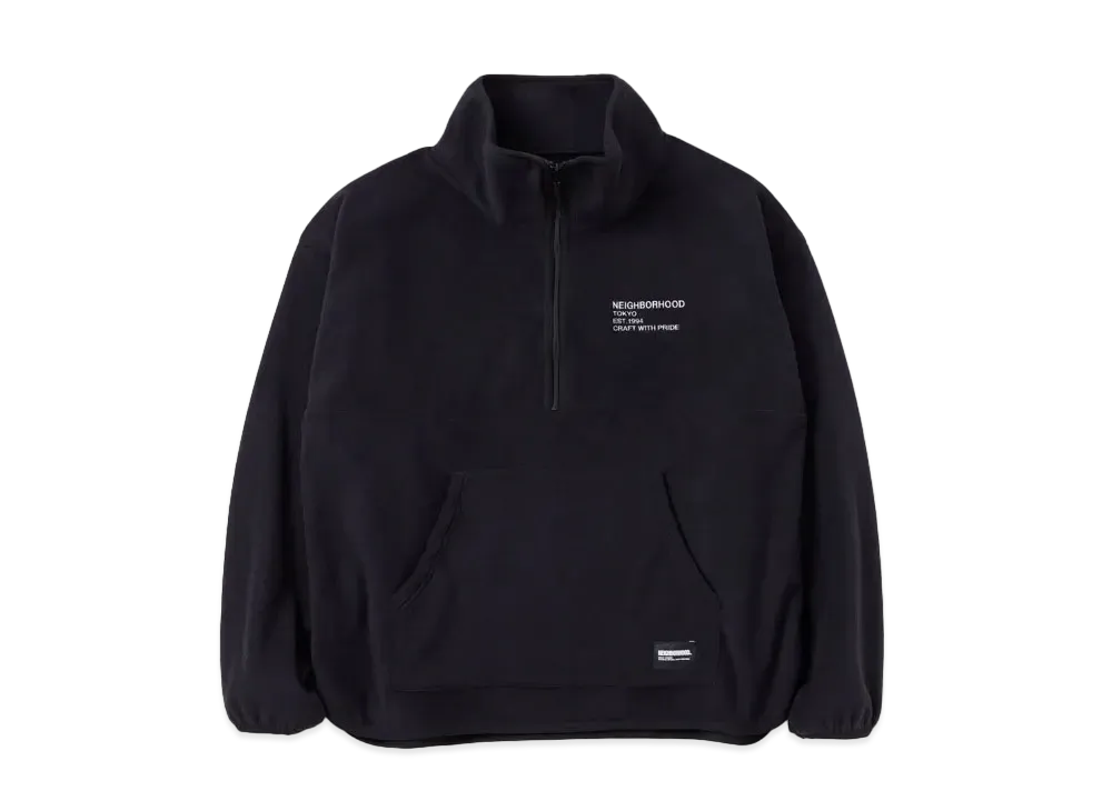NEIGHBORHOOD Fleece Half Zip Shirt LS "Black"