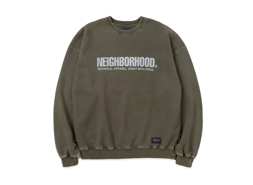 NEIGHBORHOOD Pigment Dyed Sweatshirt LS "Olive Drab"