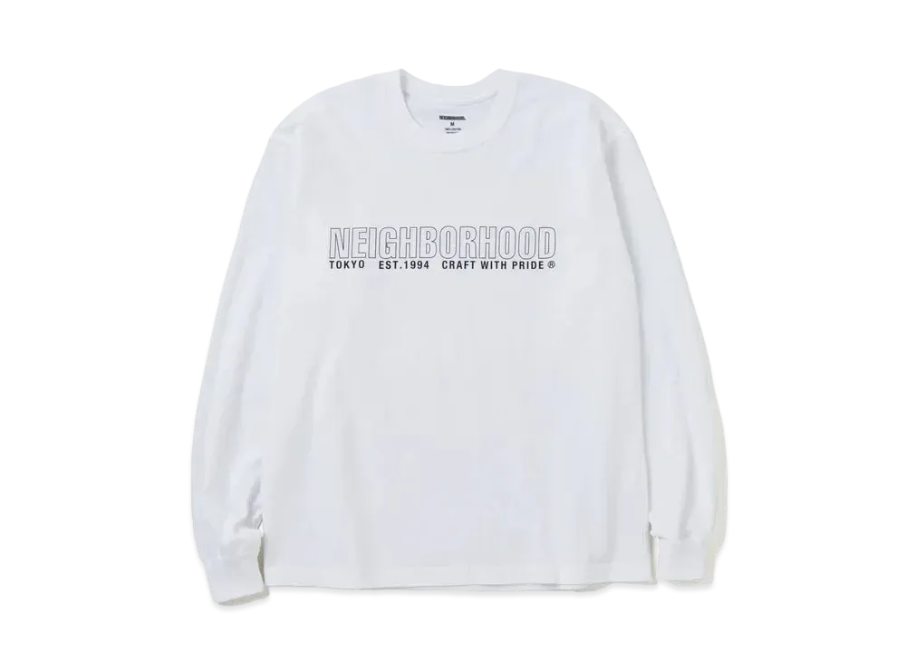 NEIGHBORHOOD NH . Tee LS-2 "White"