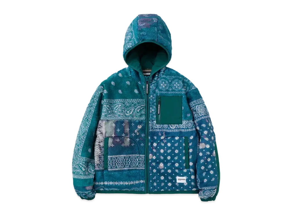 NEIGHBORHOOD Bandana Pattern Fleece Jacket "Green"