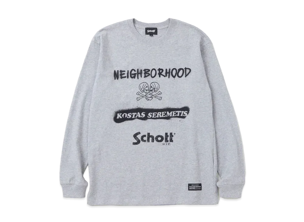 NEIGHBORHOOD x Schott x Kostas Tee LS "Gray"
