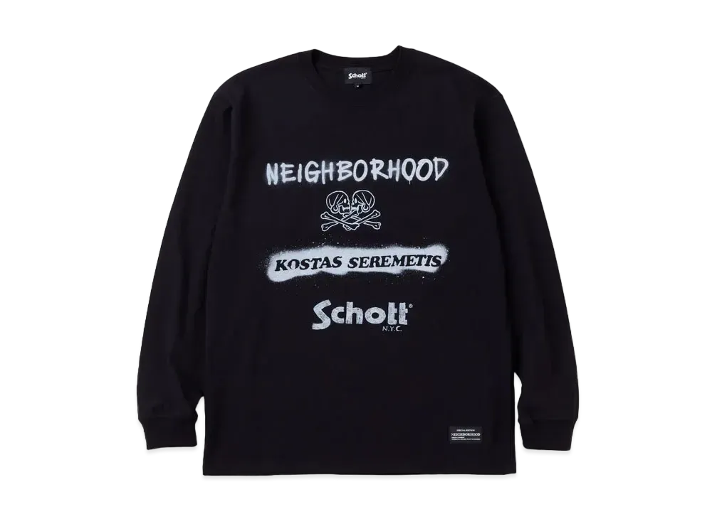 NEIGHBORHOOD x Schott x Kostas Tee LS "Black"