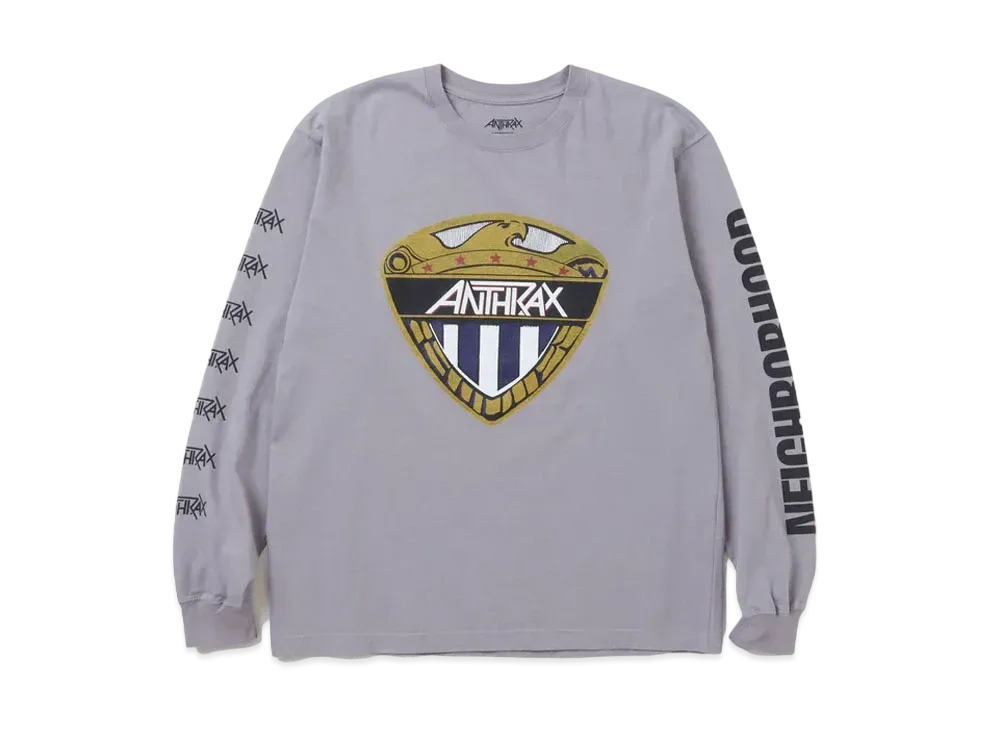 NEIGHBORHOOD x ANTHRAX Tee LS-2 "Gray"