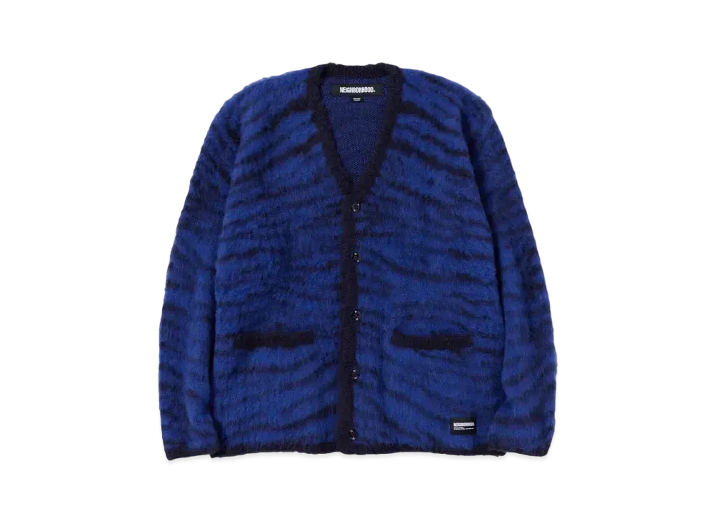 NEIGHBORHOOD Tiger Pattern Mohair Cardigan "Blue"