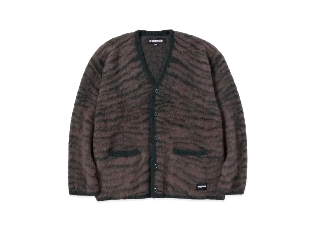 NEIGHBORHOOD Tiger Pattern Mohair Cardigan "Green"