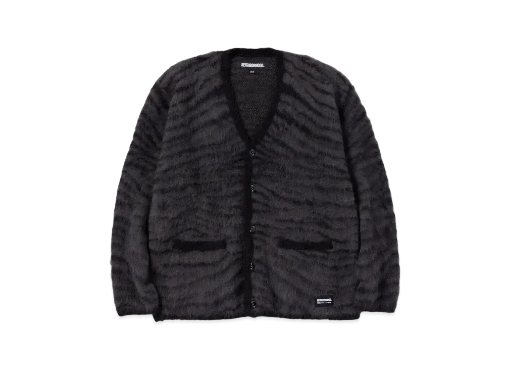 NEIGHBORHOOD Tiger Pattern Mohair Cardigan "Black"