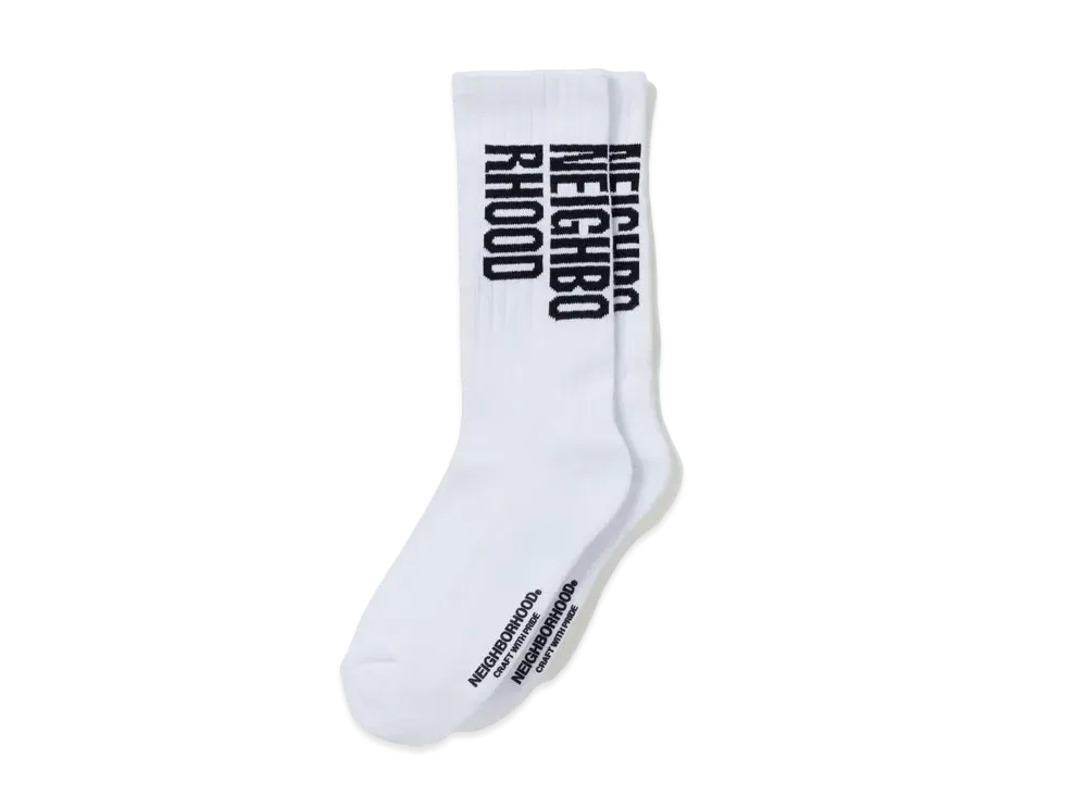 NEIGHBORHOOD ID Logo Socks "White"
