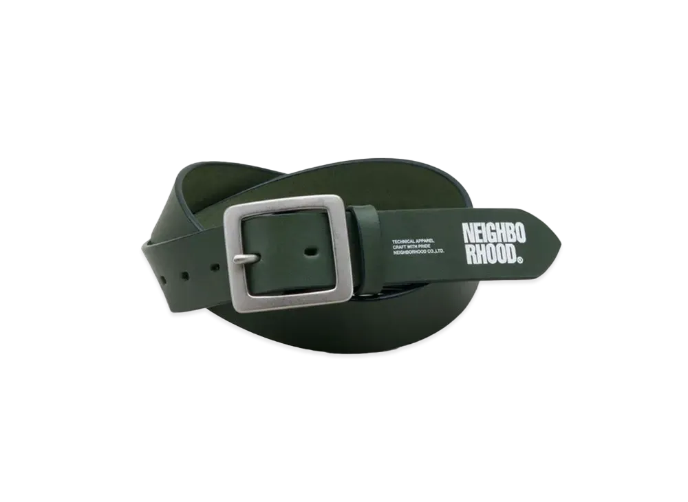 NEIGHBORHOOD Leather Wide Belt "Green"