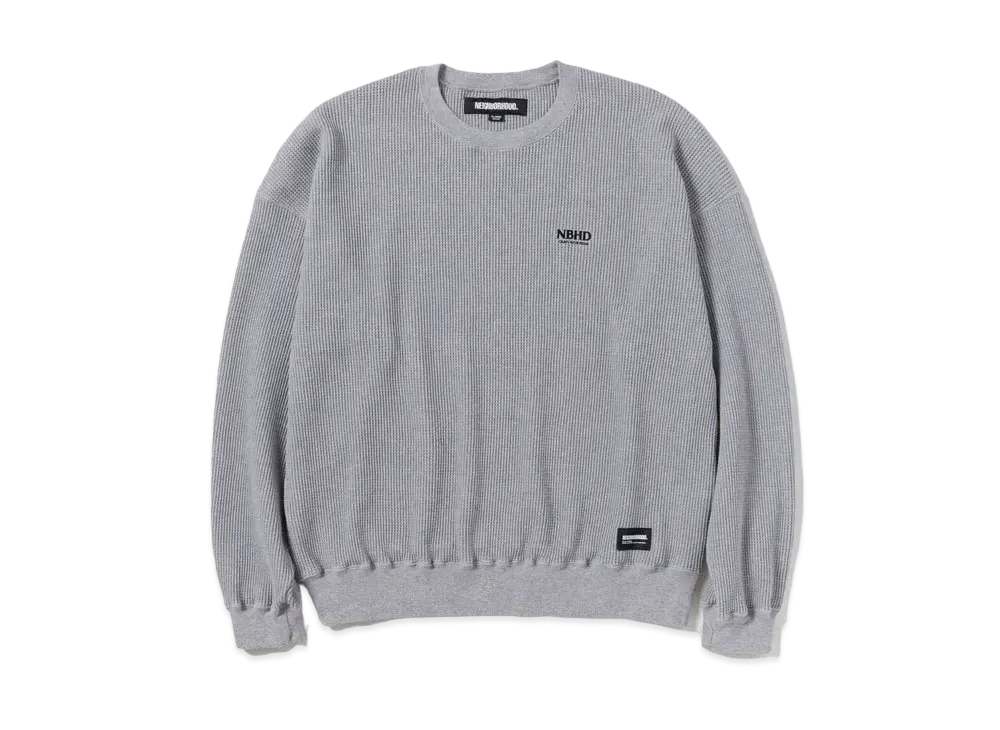 NEIGHBORHOOD Waffle Fabric Crewneck LS "Gray"