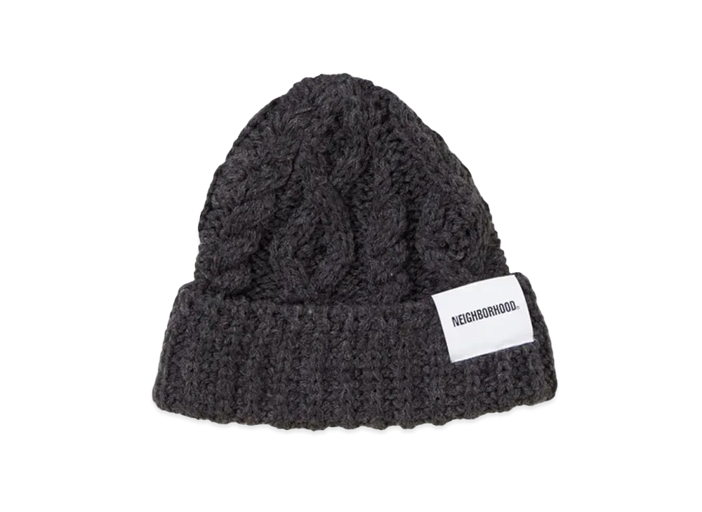 NEIGHBORHOOD Cable Knit Beanie "Charcoal"