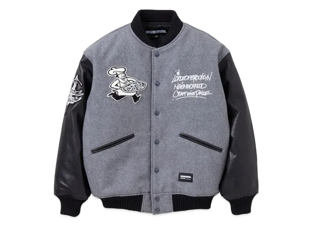 NEIGHBORHOOD x Lordz of Brooklyn Stadium Jacket "Charcoal"