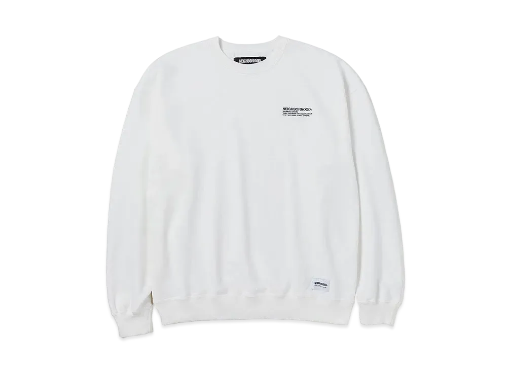 NEIGHBORHOOD 24SS Plain Sweat Shirt "White"