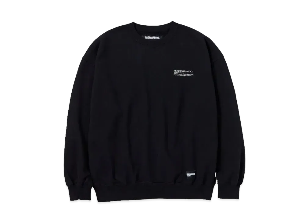 NEIGHBORHOOD 24SS Plain Sweat Shirt "Black"